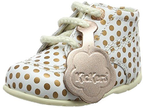 Kickers Kick Hi B, Stivali Unisex-Bimbi 0-24, Bianco (White/Rosegold), 17 EU
