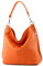 modamoda de - T177 - ital. Damen Schultertasche aus Leder, Farbe:Orange