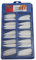 Lot de 100 faux ongles ovales à bout pointu blanc et transparent