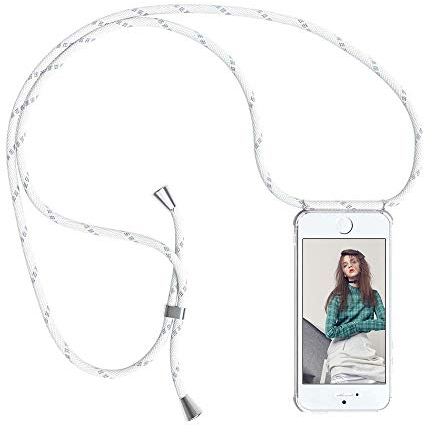 YuhooTech Handykette Hülle für iPhone 7/ iPhone 8/ iPhone SE 2020 Handyhülle, Smartphone Necklace Hülle mit Band - Handyhülle mit Kordel Umhängenband - Schnur mit Case zum umhängen in Weiß