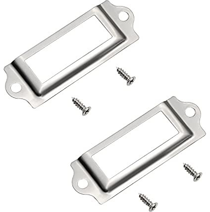 MroMax Etikettenhalter für Schubladen, 69 x 21 mm, Silber, 10 Stück