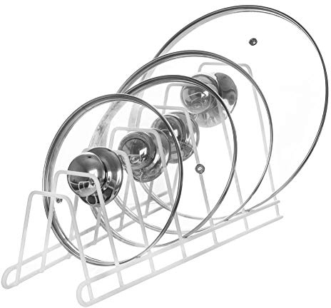 orion group Deckelhalter für Töpfe, Pfannen, 6 Deckel, Küchenschrank, Töpfe, Weiß