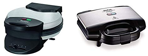 Tefal Herzwaffeleisen WM310D | Waffelmaker für Waffeln in Herzform | 1000W & Ultracompact Sandwichmaker SM1552 [für dreieckige Sandwichtoasts; antihaftbeschichtete Platten; 700W Sandwich-Grill]