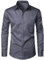 PARKLEES Men's Urban Stylish Casual Business Slim Fit Long Sleeve Button Up Dress Shirt with Pocket Charcoal Gray L