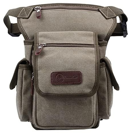 Riñonera de Lona para Exteriores, para Hombres y Mujeres, táctica, Militar, Motocicleta, Bicicleta, Ciclismo, múltiples Bolsillos, Viajes, Senderismo, Escalada, Muslo, Bolsillo, Army Green