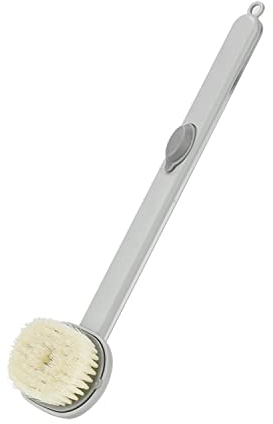 cbincn Brosse de bain liquide à long manche, brosses récurer en éponge douche détachables avec réservoir gel intégré, outil nettoyage profondeur pour la Jaune, Gris, Vert, Rose