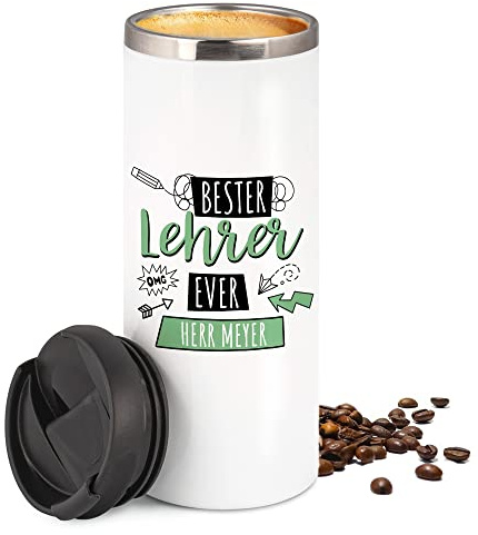 GRAZDesign Thermobecher mit Name – Geschenk für den besten Lehrer – 350 ml