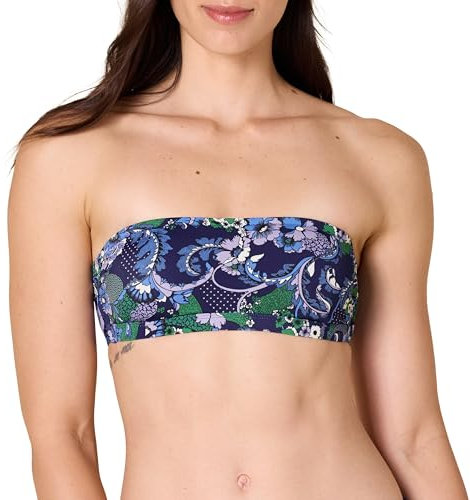 Amazon Essentials Top da Bagno a Fascia Donna, Turchino Motivo Cashmere, 50