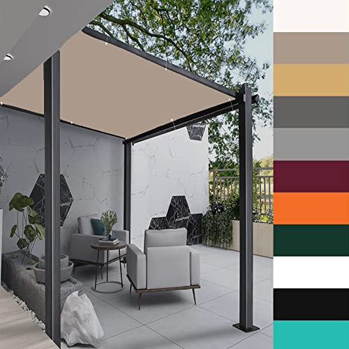 KUAW Shade Sail Rectangular Awning 2.5x3.5M For Outdoor Wall Porch Patio Backyard Balcony Shade Sails Canopy Pergola Covers Outdoor Resistant Water Durable Canopy, Taupe