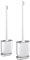 Straame Silicone Toilet Brush and Holder Set with No-Slip Long Plastic Handle & Soft Flexible Bristles - Base for Anti-Drip - Wall Mounted Brush - Deep Cleaning (White 2 Pack)