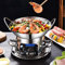 Fondueset Brennpaste Kocher Campingkocher mit Topf,Tragbare Spirituskocher für Innenräume Campingkocher Fondue Camping Kocher Campingherd Ohne Gas und Strom für Käsefondue,Schokofondue,Ölfondue