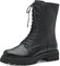 MARCO TOZZI Stivali Stringati Donna senza Tacco in Pelle Sintetica Bassi, Black, 37 EU