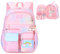 Voici et Voila Rucksack Mädchen 6 Jahre Schulranzen Mädchen Rosa Grundschule Schulrucksack Schultasche Mädchen Kinderrucksack Schule Rucksack Mädchen Grundschule 8 Jahre 45x32x18cm