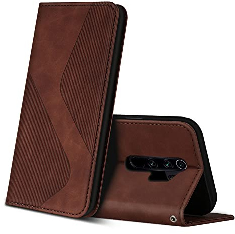 ZONNAVI Hülle für Xiaomi Redmi Note 8 Pro, PU Leder Handyhülle mit Kartenfächer und Standfunktion, Lederhülle Flip Wallet Case Schutzhülle für Xiaomi Redmi Note 8 Pro (Braun)