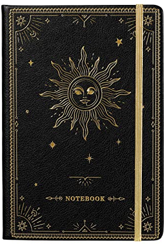Artfan Liniertes Notizbuch/Tagebuch - Premium dickes Papier Kunstleder Klassisches Schreibnotizbuch mit Tasche + Seitenteiler Geschenke, gebunden, groß, 144 Seiten, Hardcover, liniert (5,8 x 8,4) -