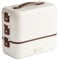 Electric Lunch Box, Warm Lunch Box for Adults, Portable Food Warmer for Car/truck/home Self-heating Box with 304 Stainless Steel Container, Plug In Lunch Box (White,L)