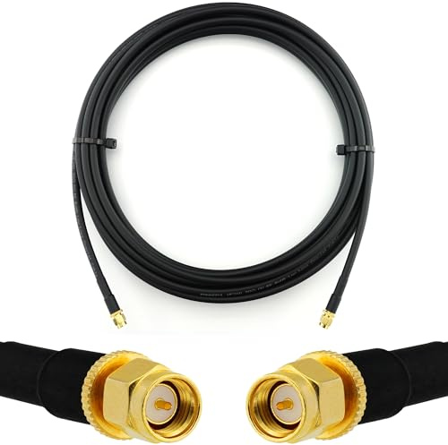 RANGEFUL SMA Stecker auf SMA Stecker 5m — HF-240 (LMR 240 Äquivalent) Verlängerung Antennenkabel — für WiFi RF Antenne GSM LTE 4G 5G 6G Router Signalverstärker Lora Ham CB Funk