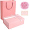 Pink Gift Box, Luxury Gift Boxes with Lids Ribbon Greeting Card Shredded Paper and Paper Gift Bag Jewellery Gift Boxes for Valentines Day Presents Birthdays Wedding Anniversaries(22 * 16 * 8.5cm)