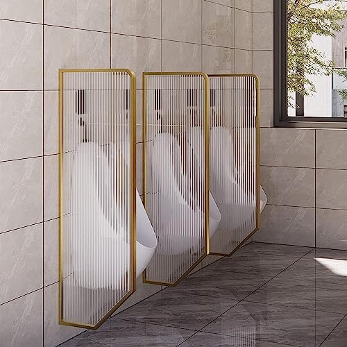 CENAP Urinal-Trennwand-Schutzwand, moderner wandmontierter Männer-Urinal-Trennwand-Schutz-Trennwand, Edelstahlrahmen und durchscheinender Raumteiler aus gehärtetem Glas, für Hotel/Badezimmer (Farb