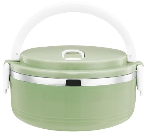 Thermal Lunch Boxhot Food Lunch Box Lunch Box 700ml Stainless Steel Leakproof Heat Insulated Round Lunch Container Lifting Handle Upgraded Lock Silicone Seal Lunchbox with Air Vent for Adult Children