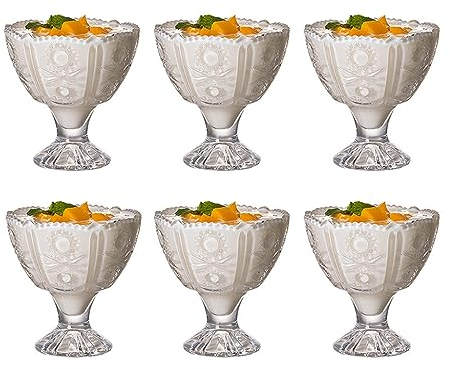 Aintap Set di coppe per gelato in vetro da 6 pezzi - Coppa da cocktail, dessert, insalata e snack - Capacità 245 ml/8,3 once - Perfetto per matrimoni e feste