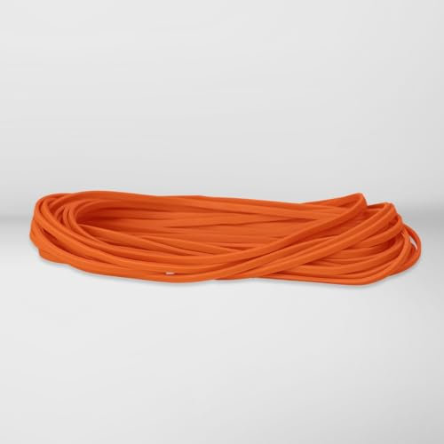Long Rubber Bands, ORANGE, 7” Inches x 1/8” Inch, Trash Can Rubber Bands, Strong Elastic Bands, Many Color Options, Giant Rubber Bands – 7” x 1/8” – ORANGE – 20 Bands