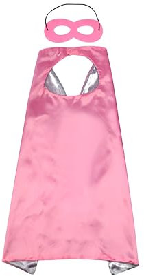 Proumhang Masques de Cape Halloween Noël Carnaval Jour des Enfants Fête d'anniversaire Cosplay Performance Costume Capes de Super-héros pour Enfants de 1 à 9 ans Rose