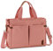 VASCHY Sac Cabas Femme, Poches Multiples Tote Bag Zippé Grand Sac Fourre-tout en Toile Sac a Main Sac Bandoulière Femme pour Travail École Achats Rose