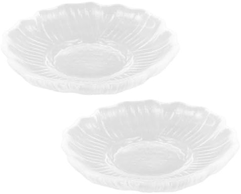 BESTonZON 2 Platos De Café Transparentes Platillos Redondos De Cristal Platos Pequeños Platos De Aperitivos Para Tazas De Té Tazas De Café Postre (3 54X3 54X0 59 Pulgadas)