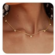 FUNEIA Gold Silber Kette Damen 14 Karat Vergoldete Halskette Cubic Zirkonia Choker Herz Schmetterling Blume Kette Hypoallergene Wasserfest Statement Kette Prsonalisiert Modeschmuck Geschenke