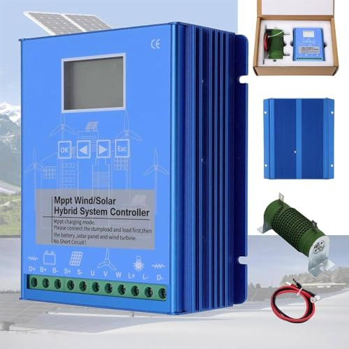 WEIMILOR 12000W-18000W Wind-Solar-Hybridsysteme MPPT-Laderegler mit Dump Load 10000-W-Windturbinengenerator 6000-W-Solarpanel,12000W-48V