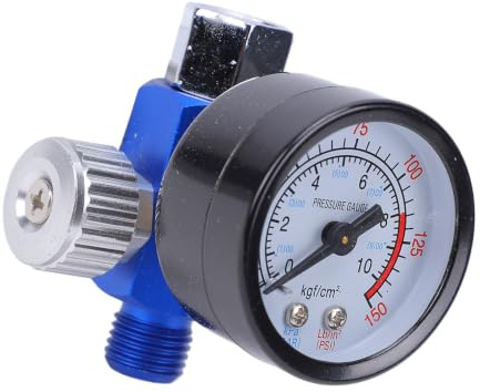 0,10BAR Air Pressure Regulator, G1or4” Spray Pressure Gauge Pneumatic Tool Accessory, Easy Installation and Maintenance, Compact Design with Flexiable Adjustment, Light Weight,