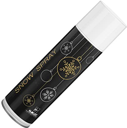 Nakleo Neve Spray Bianca per Decorazioni Artificiali di Natale, 250 ml, per Stencil per Finestre e Albero di Natale Effetto Neve Finta