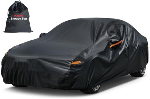 Kayme 7 Layers Car Cover Waterproof Breathable, Outdoor Full Cover Rain Sun UV Dust All Weather Protection, Universal Fit Jaguar XF, BMW 6 7 Series, S-class, Audi A7 A8, S90 Etc. (490 To 530cm) 3XXL