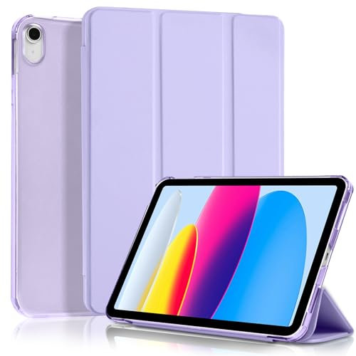 4UBonLife Custodia Per iPad 11ª Generazione A16 11 Pollici 2025, iPad 10ª Generazione10,9 Pollici 2022, Cover Protettiva Sottile e Leggera con Retro Rigido Traslucido Guscio Cover, Viola Chiaro