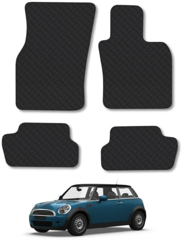 Mini Cooper (2014-2024) [3 Door] 5mm Rubber Car Mats | Heavy Duty Rubber Tailored Fit Floor Mats Full Coverage Durable Waterproof Accessories Easy Clean Anti Slip Made in the UK