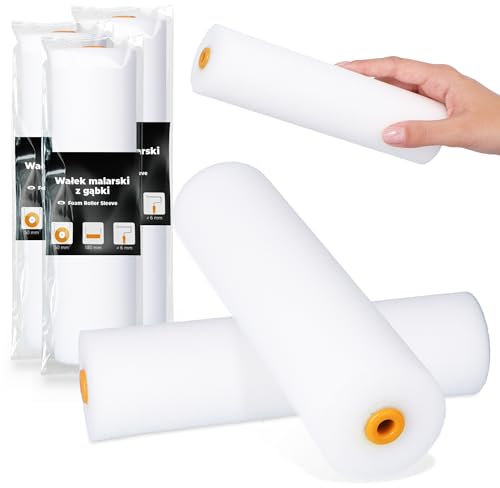 3x Rodillo Espuma 18 cm Pintura Barniz Laca Superficies Lisas Paredes Muebles Acabado Homogéneo Secado Rápido Uso Cómodo Perfecto Reformas Decoración Hogar