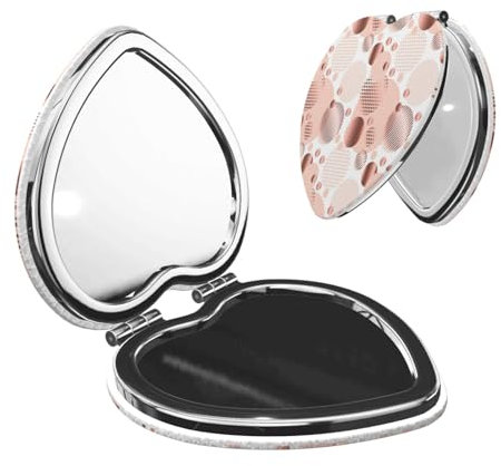 InOmak Vague en Or Rose,Miroir de Maquillage de Voyage Miroir de Poche Portable Miroir de vanité grossissant Double Face