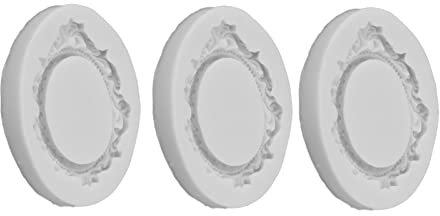 3Pcs Silicone Frame Cake Frame Cake Molds, Photo Frame Cake Molds Moulds, Photo Frame Cake Moulds European Vintage Lace Photo Frame Fondant Moulds Fondant Candy Chocolate