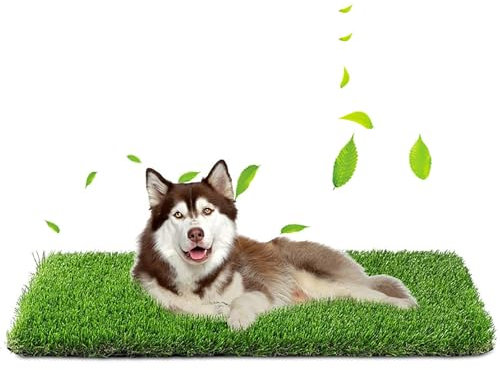 JCSRYD Kunstrasen Teppich für Hunde, Extragroße Rasenteppich für Das Töpfchentraining von Welpen, Abflusslöcher, Waschbar und Wiederverwendbar(39 * 39in/100 * 100cm)