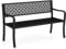 COSTWAY 127cm Garden Bench, 2-3 Seater Heavy Duty Metal Frame Loveseat Park Bench, Outdoor Furniture Leisure Seating Patio Chair for Entryway, Porch & Backyard (1, Cross Grid Pattern)
