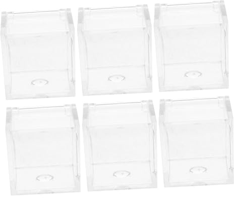 Vaguelly 6stücke Kunststoff-geschenkbox mit Klappdeckel Transparente Quadratische Pralinenschachtel als Gastgeschenk für Hochzeiten Partys Geburtstage Aufbewahren von Bastelmaterialien
