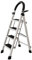 Échelle Domestique 4 Marches - Escabeau 4 marches-Pliant avec Pédale Antidérapante - Échelle Stable en Acier -Pieds antidérapants,133 * 74 * 39cm/ Blanc