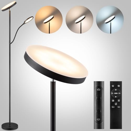 Home sweet Home LED Stehlampe dimmbar, 3100 lm, Leselampe, Fernbedienung