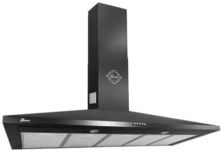 GURARI DunstabzugshaubeGCH C 147 BL 120 N - Wandhaube 120 cm 1000m³/h Schwarz Abzugshaube, 3 Stufen