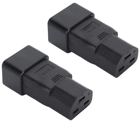 Demeras IEC320 C20 auf IEC320 C21 Netzteil, Verstärkendes Design 125 V 250 V Professioneller C20 auf C21 Netzstecker-Adapter 2 Stück für Schreibtischlampe für PDU-Server