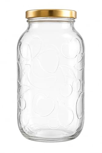 made in home - XXL 5L Vorratsglas mit Golddeckel, Gläser für Marmelade, Chutney, Konfitüre, Eingemachtem und Marinaden