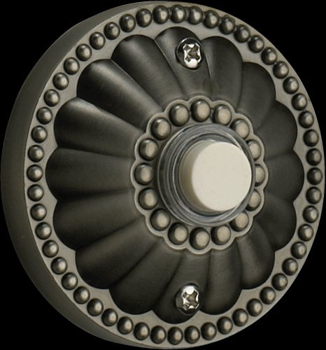 Quorum 7-306-92 Traditional Door Chime Button from Door Chime Button Collection in Pewter, Nickel, Silver Finish,
