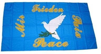 FahnenMax Fahne/Stockflagge Friedenstaube 30 x 45 cm Flagge