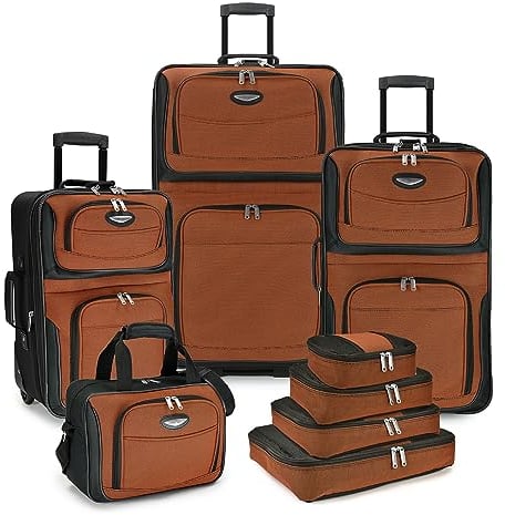 Traveler's Choice Unisex Travel Select Amsterdam Luggage Set, Orange, One Size UK